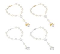 Adiwo Car Rosary for Rearview Mirror, 4 PCS Rearview Mirror Hanging Wing Deco Guardian Angel Pendants, Car Hanging Accessories, Auto Rosary Rear View Mirror Pendant, for Women Men