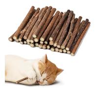 Adiwo Cat Chew Toys - 32Pcs Catnip Sticks, Natural Matatabi Silvervine Chew Sticks for Cats Kittens Teeth Cleaning and Stress Release (6-8mm)