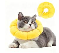 Adiwo Cat Recovery Sunflower Collar, Adjustable Yellow Recovery Collar, Soft Sun Flower Neck Cones, Anti-Bite/Lick, Washable and Breathable, Cute Pet Neck Cones Protector for Cats, Dogs & Rabbits, L