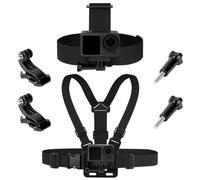 Adiwo Chest and Head Strap Mount, 2 Set Adjustable Action Chest Strap Mount and Head Harness, with 2 J-Hook and 2 Thumbscrew, Quick Release, for GoPro Hero, OSMO Action Series and Other Brands