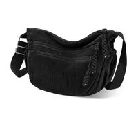 Adiwo Crescent Bag for Women, Corduroy Dumpling Bag for Women, Multiple Pockets, Hobos Crossbody Shoulder Bags with Adjustable Strap, Daily Use, Gift for Christmas, Birthday, Anniversary Black/Green