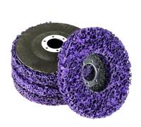 Adiwo CSD Sanding Disc, 4 Pieces Diameter 115 mm Cleaning Disc Set, Coarse Grinding Disc, Purple Coarse Cleaning Disc for Angle Grinder for Surface Hen Processing, Polishing, Rust Removal