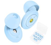 Adiwo Ear Plugs Noise Cancelling 50dB, Reusable Silicone Earplug for Sleeping, Ultra Soft Washable Hearing Protection, with Case & 5 Pairs Different Sizes Replacement, for Work Study Travele, Blue