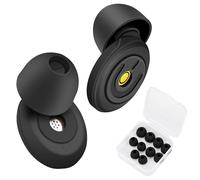 Adiwo Ear Plugs Noise Cancelling 50dB, Reusable Silicone Earplug for Sleeping, Ultra Soft Washable Hearing Protection, with Case & 5 Pairs Different Sizes Replacement, for Work Study Travele, Black