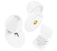 Adiwo Ear Plugs Noise Cancelling 50dB, Reusable Silicone Earplug for Sleeping, Ultra Soft Washable Hearing Protection, with Case & 5 Pairs Different Sizes Replacement, for Work Study Travele, White