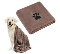 Adiwo Extra Large Microfiber Dog Towel, Soft Luxury Super Absorbent Dog Towel, Dries Pets Quickly, Machine Wash, Hand Washing and Dry, Bath Towel for All Breeds Dogs and Cats (140x70cm, Brown)