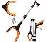 Adiwo Foldable Litter Picker Grabber, 91cm/36" Long Handle Litter Pickers Grabber Stick for Tall Users, 360 Degree Rotating Reach Aid, Helping Hand for Adults, Disabled, and Elderly, Orange
