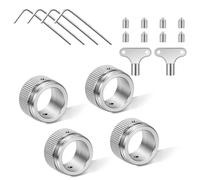 Adiwo Heating Valve Adapter Set, 4 PCS M30x1.5 Stainless Steel Radiator Thermostat Adapter, 2 PCS Radiator Bleed Key, with 4 Wrench and Installation Kit, 22mm Inner Diameter, for RA Rav Ravl Valves