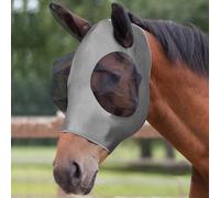 Adiwo Horse Fly Mask with Ears, Super Comfort Fly Masks for Horses - Full-Size, Breathable & Elastic Lycra, UV & Insect Protection, Large with Web Trim Eye Protection (Grey)