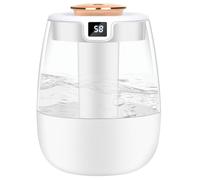 Adiwo Humidifier for Bedroom, 1.8L Cool Mist Humidifiers with Smart Humidity Display, Mini Air Humidifier, Ultra-Quiet 20dB, Night Light, 20H Runtime, Waterless Auto-Off for Home Baby Plants Office
