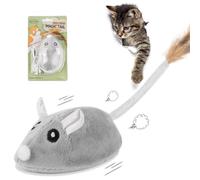 Adiwo Interactive Cat Mouse Toy - Automatic Electronic Smart Sensing Kitten Feather Toys, USB Rechargeable Indoor Cat Plaything