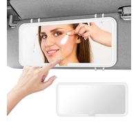 Adiwo LED Car Vanity Mirror with 3 Light Modes, Rear View for Infants and Children, Rechargeable Touch on Screen, Simple and Practical Sun Visor Makeup Mirror, Suitable for Most Cars