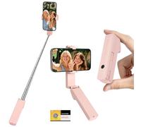 Adiwo Portable Pocket Selfie Stick, Extendable Mini Selfie Stick for 4-7" Phones, with Wireless Remote Control Button, Extends from 12-70cm, 109g Lightweight, for Live Streaming,Vlog,Content Creation