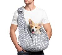 Adiwo Puppy Carrier - Reversible Hands-free Dog Carry Sling for Small & Medium Dogs & Cats, Soft & Comfortable, Adjustable Dog Carrier Bag Shoulder Tote for Outdoor Walking, Travel & Shopping