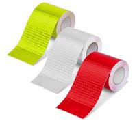 Adiwo Reflective Tape, 3 Rolls 3m x 5cm Outdoor Waterproof Reflective Warning Tape, PVC Self-Adhesive Safety Tape, Red White Yellow Reflective Stickers for Vehicles Bikes Helmets Strollers Clothing