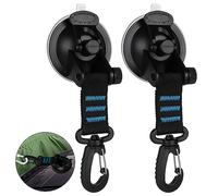 Adiwo Suction Cups Heavy Duty, 2 Pack Strong Sucker Cups Hooks 360° Rotating, Multipurpose Suction Cup Hooks Camping Set, Outdoor Car Tent Suction Cups for Home Outdoor Car Van Awning Boat Tarp(Blue)