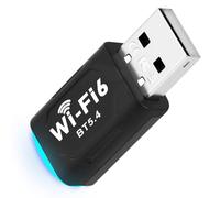 Adiwo USB Wireless Network Card, WiFi 6 Adapter, Bluetooth 5.4 Adapter, Mini Size Two-in-One, for Desktop Laptop, Change wired Connection into Hotspot, Supports Windows 11/10/7, Black