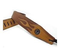 ADIYA Flame Guitar Strap PU Leather Soft Comfortable Double Strap for All Kinds of Guitars|Bass|Banjo|Mandolin, Adjustable Length (Brown Flame)