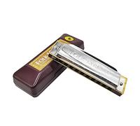 ADIYA Harmonica Suzuki Folkmaster Standard Beginner Diatonic Blues Harmonica 10 Holes Key of C Musical Gift (Bb)