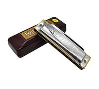 ADIYA Harmonica Suzuki Folkmaster Standard Beginner Diatonic Blues Harmonica 10 Holes Key of C Musical Gift (F)
