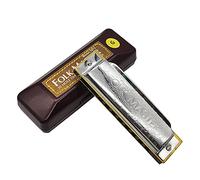 ADIYA Harmonica Suzuki Folkmaster Standard Beginner Diatonic Blues Harmonica 10 Holes Key of C Musical Gift (G)