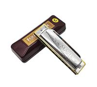 ADIYA Harmonica Suzuki Folkmaster Standard Beginner Diatonic Blues Harmonica 10 Holes Key of C Musical Gift (C)