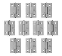 Adiyer [10 Pack] 304 Stainless Steel Butt Hinges for Cabinet Cupboard Jewelry Box (50mm x 37mm x 1.2mm)