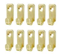 Adiyer 10pcs Heavy Duty J-Shaped Hangers 304 Stainless Steel Wall Mounted Mini J Hook for Mirror Picture Frames Hanging Wire/D Rings/Keyhole Hangers (Gold)