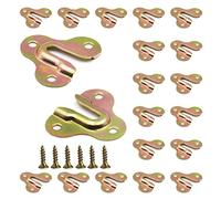 Adiyer 20pcs Zinc Yellow Keyhole Hangers Mirror Picture Frame Hangers Mug Key Coat Hanging Rack Wooden Board Wall Mount Single Keyhole Hanging Plate