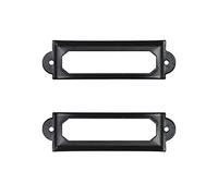 Adiyer 40pcs Black Metal Label Holders Office Library File Drawer Cabinet Card Tag Label Holder Metal Frame 60mm x 17mm