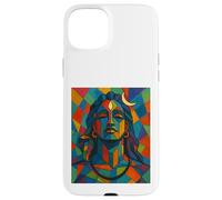 Adiyogi Shiva Modern Cubist Stained Glass Style God of Yoga Case for iPhone 15 Plus