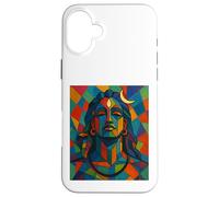 Adiyogi Shiva Modern Cubist Stained Glass Style God of Yoga Case for iPhone 16 Plus