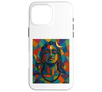 Adiyogi Shiva Modern Cubist Stained Glass Style God of Yoga Case for iPhone 16 Pro Max