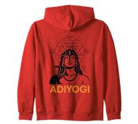 Adiyogi Shiva Sri Yantra Sacred Geometry God of Yoga Zip Hoodie