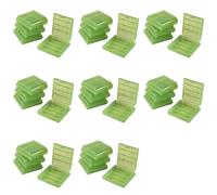 Adiythbm Outer Casing Holds Four AA or Four AAA Batteries Secure Box Green | 32 pcs green hard battery cases; fits 4x AA or 4x AAA, stackable and storage.