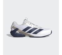 adidas Adizero Ubersonic 5 Men's Tennis Shoes | UK 12 in Cloud White/Dark Blue/Silver Metallic