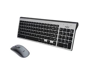 ADJ KIT TASTIERA E MOUSE WIFI PLATINUM GY 1000DPI 112 TASTI SILVER BLACK