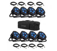ADJ Mega Hex LED Par Cans Eight Pack with Bag & Cables