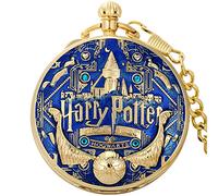 ADJAN Deathly Hallows Design Handicrafts Melody Music Pocket Watch Retro Steampunk Quartz Necklace Pendant with Chain for Men Women,Blue