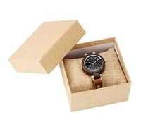 ADJAN Ebony Wood Watch for Elegant Women Brown Band Quartz Watches Ladies Clock Luminous Wristwatch Gift Box Relogio Feminino,with Box