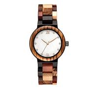 ADJAN Luxury Unique Sapphire Blue Face Wooden Watches Handmade Full Wooden Band Quartz Watch Womens Watches Ladies Dress Clock Gift,Rose Gold Pointer