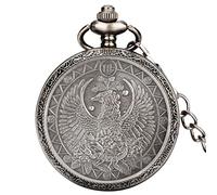 ADJAN Retro 12 Constellations Star Sign Zodiac Quartz Pocket Watch Antique Charm Pendant Necklace Chain Birthday Gifts for Men Women,Scorpio