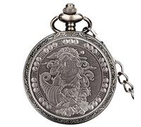 ADJAN Retro 12 Constellations Star Sign Zodiac Quartz Pocket Watch Antique Charm Pendant Necklace Chain Birthday Gifts for Men Women,Virgo