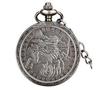 ADJAN Retro 12 Constellations Star Sign Zodiac Quartz Pocket Watch Antique Charm Pendant Necklace Chain Birthday Gifts for Men Women,Sagittarius