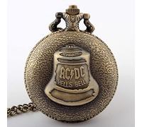 ADJAN Retro Antique Pocket Watch Dragon Bronze Necklace Chain Vintage Quartz Pocket Fob Watches Men 2023,Hells Bell
