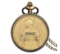 ADJAN Vintage Bronze Chinese Retro Tai Chi Gossip Banish Bad Luck Quartz Pocket Watch Necklace Pendant Best Friend Friendship Jewelry,Games
