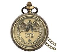 ADJAN Vintage Bronze Chinese Retro Tai Chi Gossip Banish Bad Luck Quartz Pocket Watch Necklace Pendant Best Friend Friendship Jewelry,No