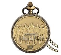 ADJAN Vintage Bronze Chinese Retro Tai Chi Gossip Banish Bad Luck Quartz Pocket Watch Necklace Pendant Best Friend Friendship Jewelry,PUBG