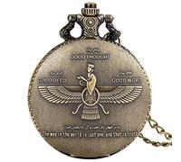 ADJAN Vivid Filigree Spiral Phoenix Antique Quartz Pocket Watch Vintage Bronze Flying Bird Necklace Chain Jewelry Gifts for Men Women,Bronze