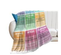 Adjective Types, Parts of Speech, Grammar Table Throw Blanket Blankets Soft Lightweight 80x100cm(30x40in)